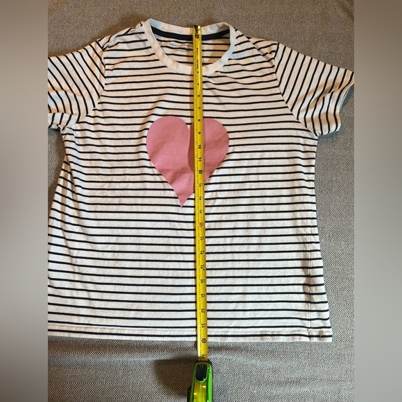 French Connection Striped T-Shirt with Pink Heart - Picture 5 of 8